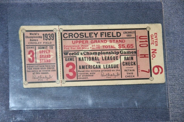 1939 Game 3 World Series Ticket-Yankee's-Reds 1939 Game 3 World Series Ticket-Yankee's-Reds