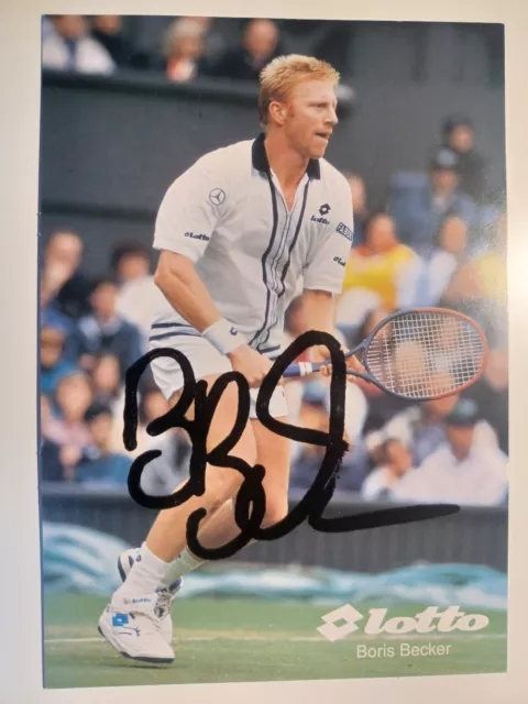 Boris Becker Autogrammkarte mit Druck-Signatur / Tennis T5