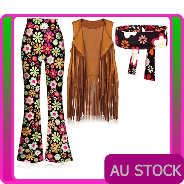 LADIES 60S 70S Retro Hippy Hippie Groovy Go Go Girl Disco Costume Dancing Queen $39.99 - AU