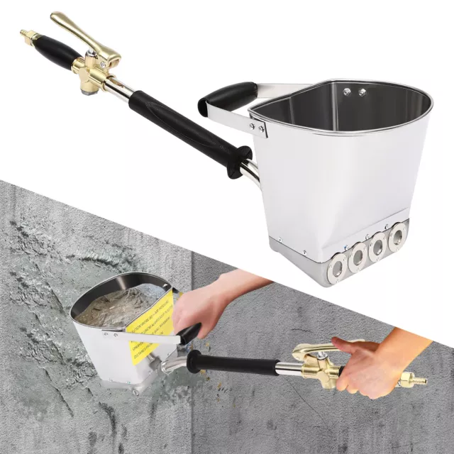 4 Jet Cement Mortar Spray Gun Hopper Stucco Concrete Plaster Paint Wall Ceiling