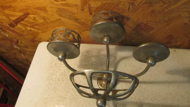 Antique Nickel Plated Bathroom Cup and Soap Dish Holder