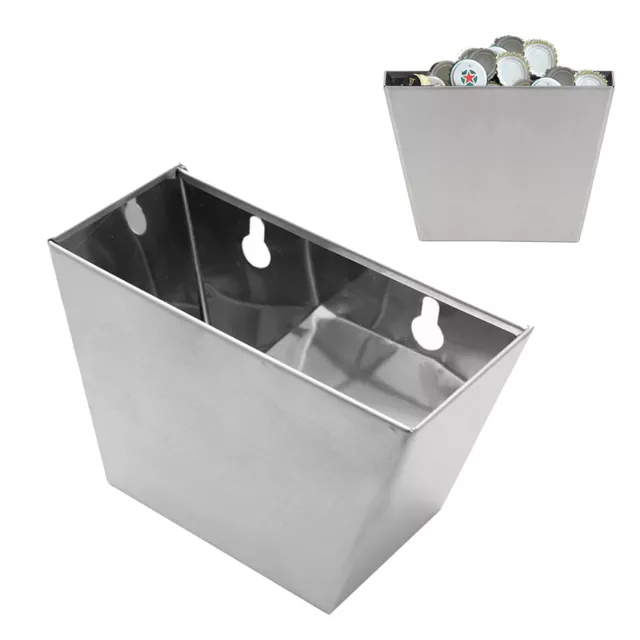 Bar Beer Bottle Opener Cap Catcher Stainless Steel Wall Mount Box Rustproof