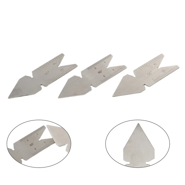 thumbnail image 2 of 60 Degree Fishtail Center Fishtail Gauge Stainless Steel Thread Pitch Gauge Cutting Angle 60 55 Degree Thread Gauge 2 of 14