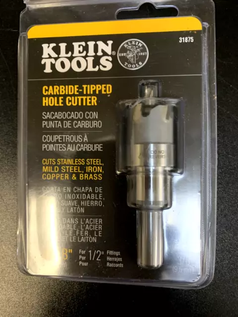 Klein Tools 31875 7/8 inch Carbide Hole Cutter Drill Bit