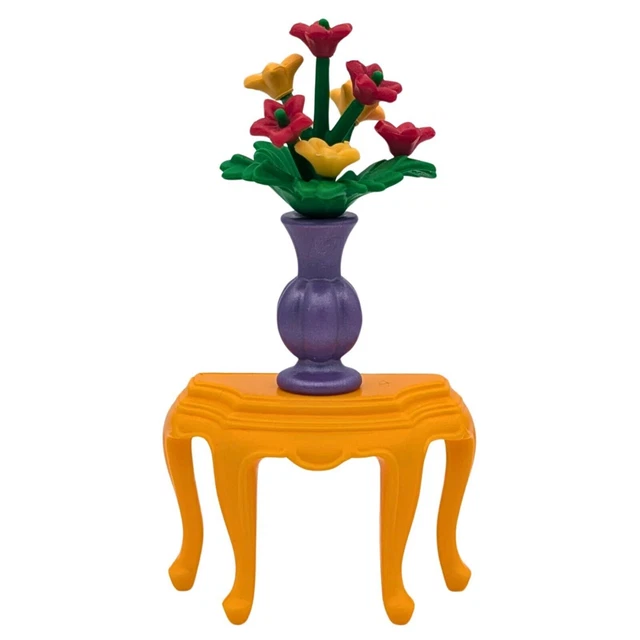 Playmobil époque 1900 - Vase Avec Fleurs Jaune Et Orange Pour Salon - Pièce Vintage