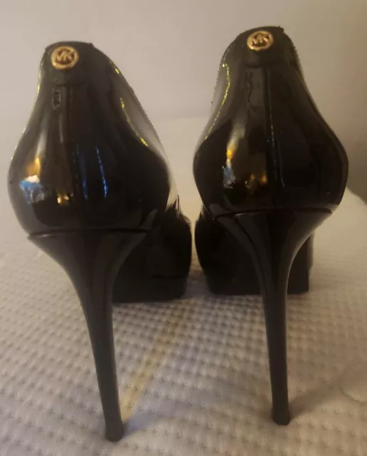 Michael Kors  black patent leather shoes. Peep-toe  pump  heels. Size 9, used