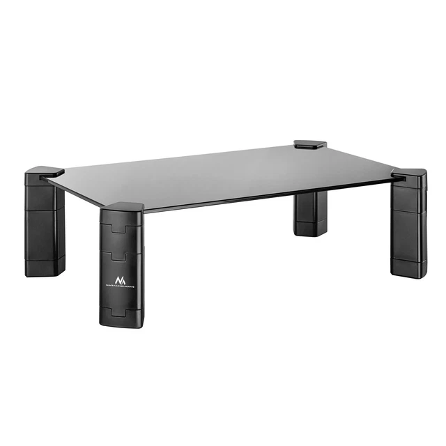 Support Écran Réglable Hauteur - 3 Niveaux | Pour Moniteur, PC Portable, Imprimante - Charge 20kg - Noir