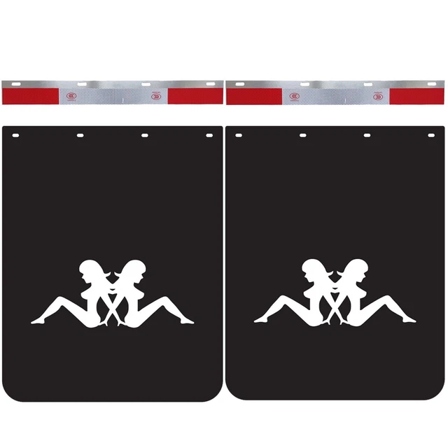 Anti-Splash Mud Flaps with Reflective Strips for Trailer Truck Semi-truck 4 Pcs