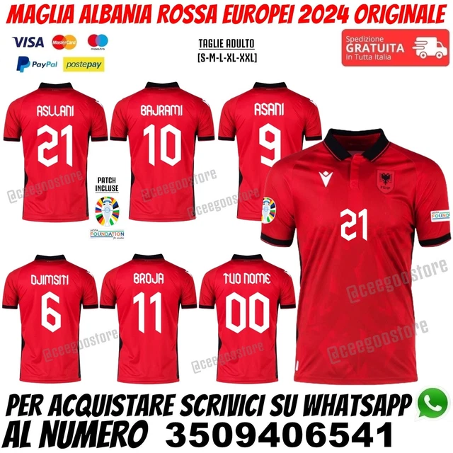 Maglia Italia Calcio Europei 2024 – Girocollo Manica Corta, Ufficiale Fan Merchandise, Taglie Più Piccole Del Standard - 2