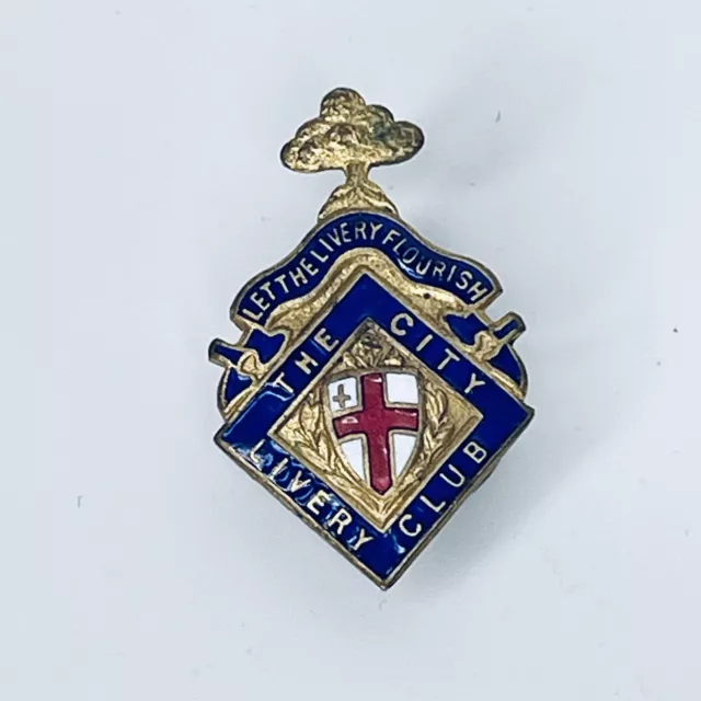 The City Livery Club Pin Vintage THE CITY LIVERY CLUB BUTTONHOLE LAPEL BADGE