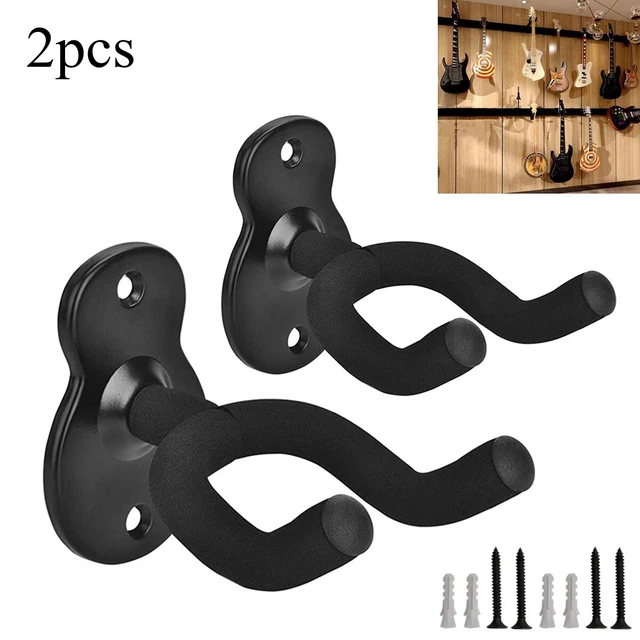 2pcs Guitar Wall Mount Metal Hanger Hook Stand for Bass Guitar Ukulele Banjo