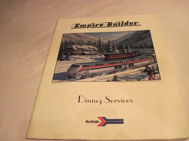 Vtg 1997 Amtrak Empire Builder Dining Car Service 4 Pg Menu Train RR Advertising Vtg 1997 Amtrak Empire Builder Dining Car Service 4 Pg Menu Train RR Advertising