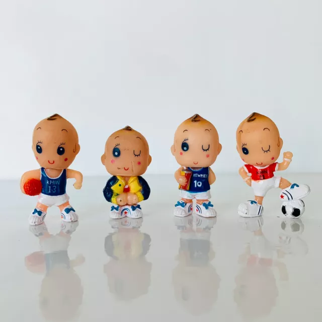 Lot Of 4 Adorable KEWPIE Football Soccer Players Collectible Figures 2.5''