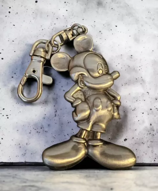 Disney Mickey Mouse Large Heavy 7cm Pewter Keyring Keychain NEW