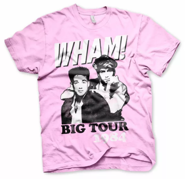 WHAM Big Tour 1984 George Michael Andrew Ridgeley Männer Men T-Shirt Pink Rosa