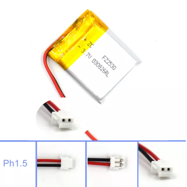 3.7V 600mAh Lipolymer 602530 Battery Rechargeable Cell for Lamp Led Camera GPS