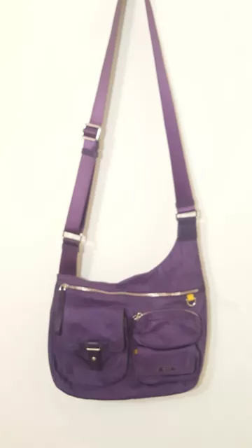 Tumi Nylon Crossbody Bag Eggplant Purple Adjustable Strap