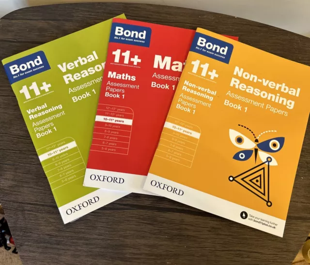 Bond 11+ Plus Books 10-11 Exam Revision Used Maths, Verbal Reasoning, Non Verbal