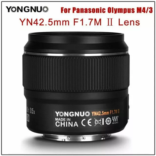 YONGNUO YN42.5mm F1.7M II Large Aperture AF/MF Prime Lens For M4/3 Mount Cameras