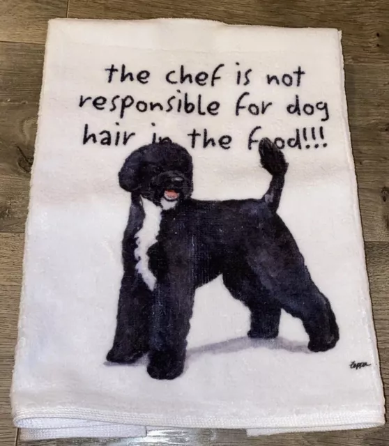 Portuguese Water Dog Kitchen Dish Towel Pet Gift The Chef Is Not Responsible For