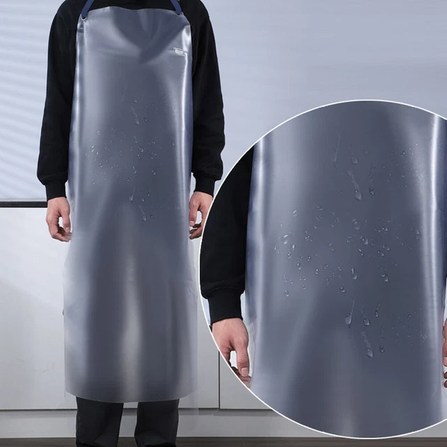 Tablier Transparent Imperméable CHAILIQIANGG 120cm - TPU Anti-Huile Avec Poches Unisexe