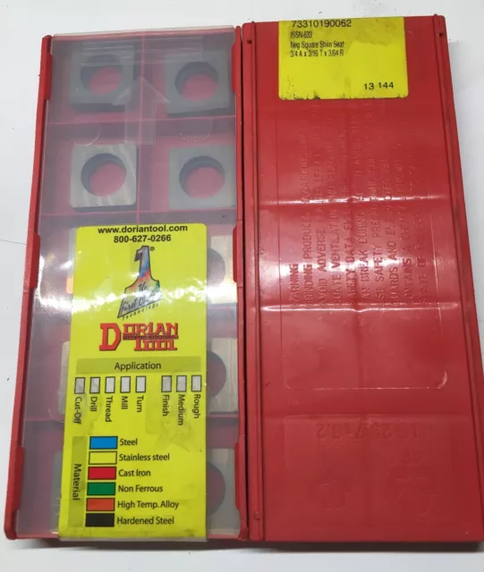 Dorian Tool Carbide Insert Square Shim Seat  Issn-633 - Qty 10 - New