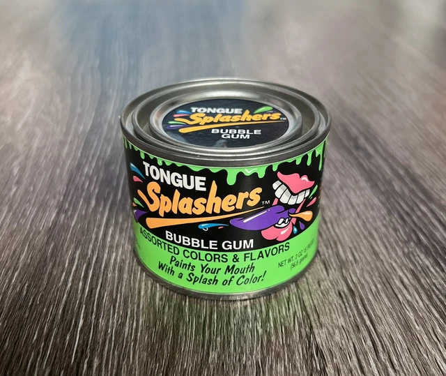 RARE TONGUE SPLASHERS Bubble Gum Paint Can Collectible Tin UNOPENED