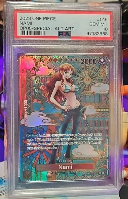 2023 ONE PIECE OP05-016 Nami Special Alternate Art PSA 10