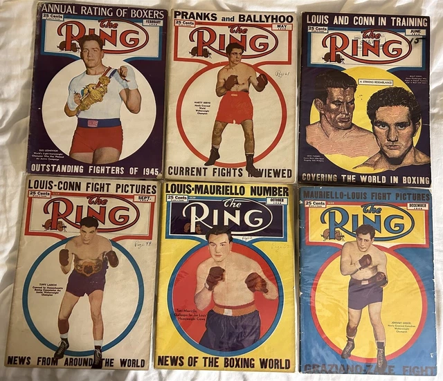 1946 THE Ring Boxing Lot of 6 JOE LOUIS Billy CONN Gus Lesnevich Marty SERVO 1946 THE Ring Boxing Lot of 6 JOE LOUIS Billy CONN Gus Lesnevich Marty SERVO