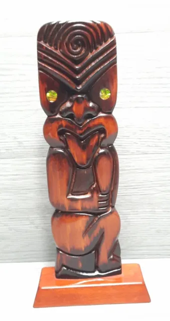 Tiki Maori Wood Carving 32cm New Zealand Rotorua