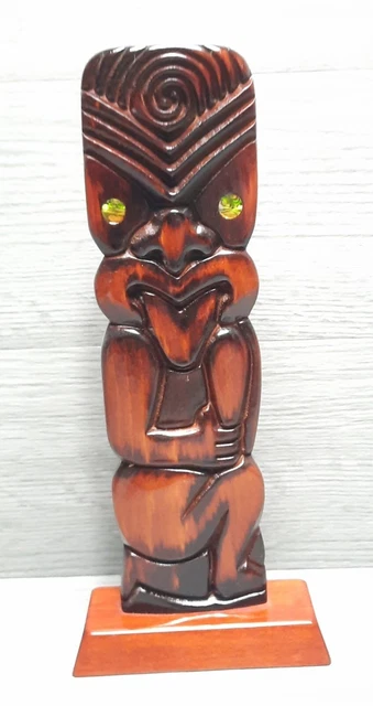 Tiki Maori Wood Carving 32cm New Zealand Rotorua