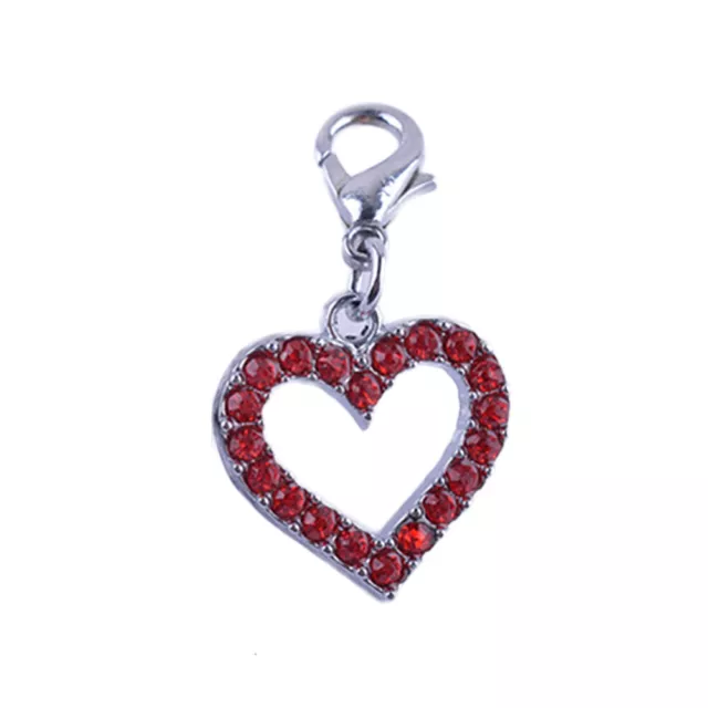 Rhinestone Alloy Heart Pet Dog Tag Pendant Collar Charm Jewelry Accessories 22