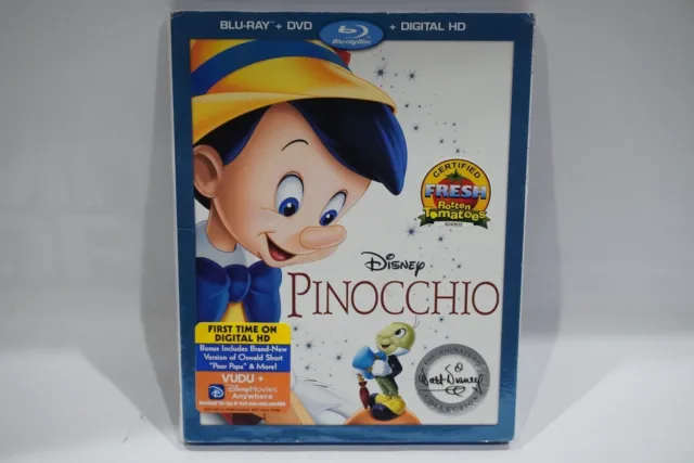 Pinocchio (Walt Disney Signature Collection - Blu-ray + DVD, 1940) SHIPS FREE