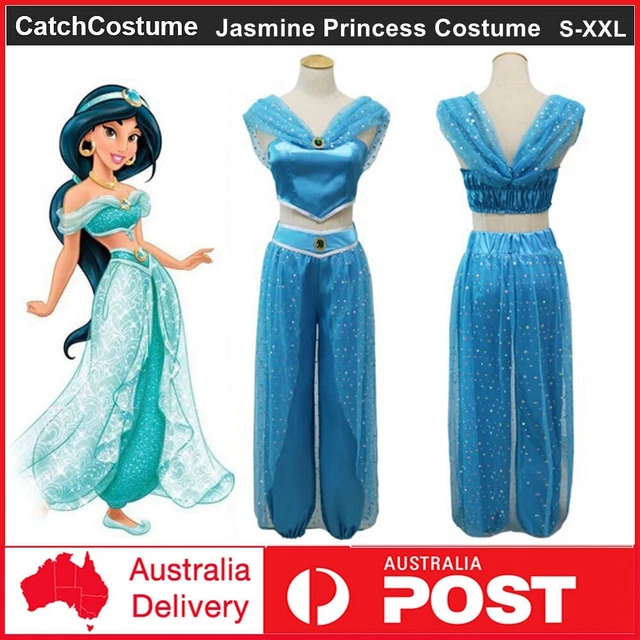 ADULT ALADDIN JASMINE Princess Cosplay Belly Dancer Womens Costume