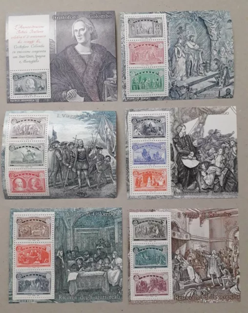 1992 Italia Foglietti Francobolli Colombo Nuovi ,  Serie Completa