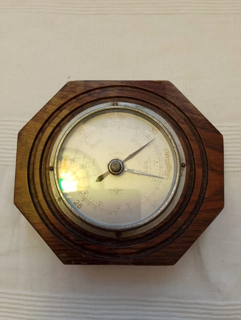 VINTAGE BAROMETER 1930S Solid Oak Frame Original Complete Spares Or ...