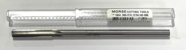 Morse .3655" HSS Chucking Reamer Straight Shank Straight Flute USA Made 29574