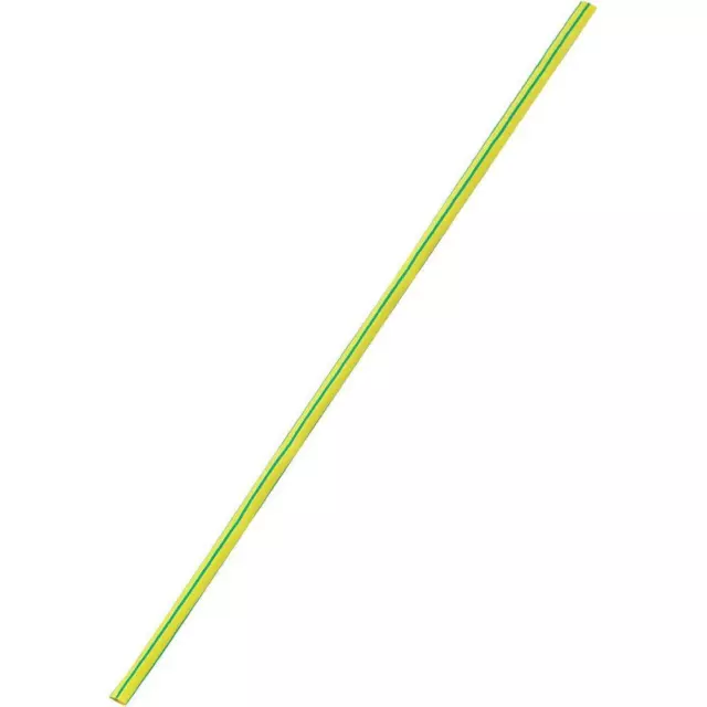 5 METRES DE GAINE THERMO-RETRACTABLE 3 mm couleur Terre ( jaune et vert )