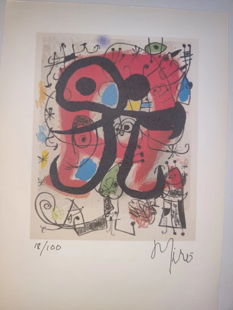 COA Joan Miro Original Vintage Print  Exibition Poster Signed  Litograph