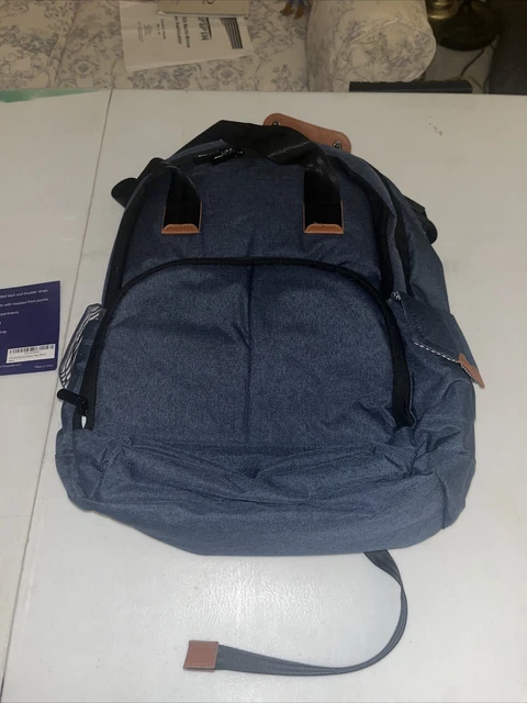 NEW PREMIUM DIAPER BAG/BACKPACK BLUE 13 Pockets 3 Insulated Bottle Holders