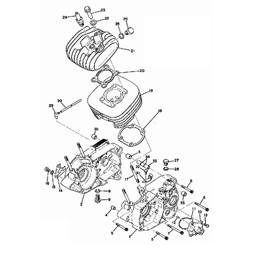 YAMAHA YZ 100 125 175 1974 1975 1976 Kit vis BTR inox moteur complet YZ125