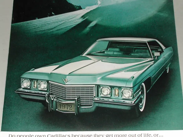 1972 CADILLAC De VILLE advertisement page, Cadillac Coupe de Ville