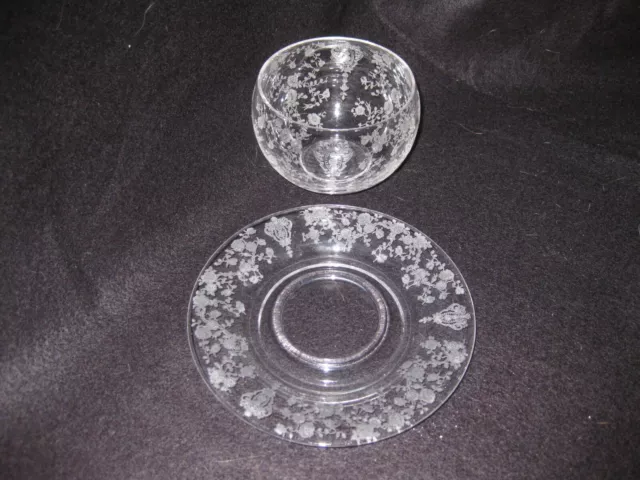 ROSEPOINT MAYONNAISE OR CRANBERRY SAUCE SET #1532 Cambridge Glass Co Vintage 3