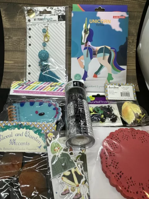 Lote de suministros de artesanía medios mixtos arte collage blando cuaderno papel acento pájaro