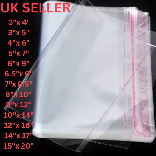 Clear Cello Bags Cellophane Self Seal Large Small For Sweet Card Craft Party Opp