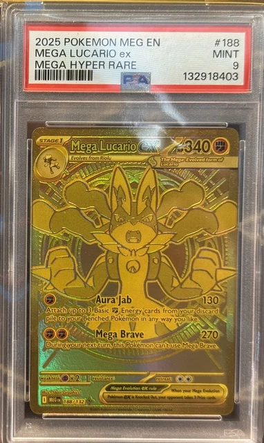 2025 POKEMON MEG En-Mega Evolution Mega Hyper Rare #188 Mega Lucario Ex ...