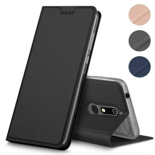 Style Portefeuille PU Étui en Cuir pour Nokia 7.1 Brochure Compartiments Cartes