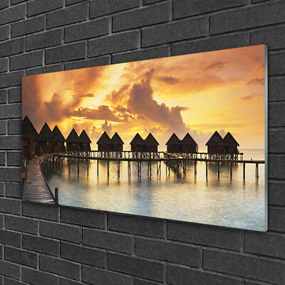 Tulup Tableau sur verre acrylique Image Impression 100x50 Maisons De Vacances Me