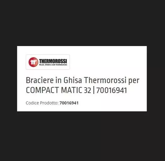 Braciere Au Fonte thermorossi pour Compact Matic 32 Code 70016941