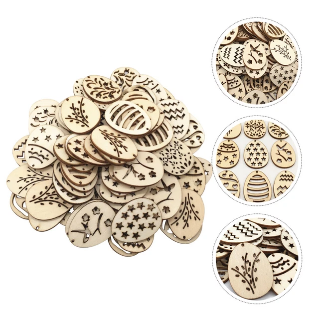 200 piezas Hollow Out Madera Artesanía Discos Boda Cumpleaños Decorativos